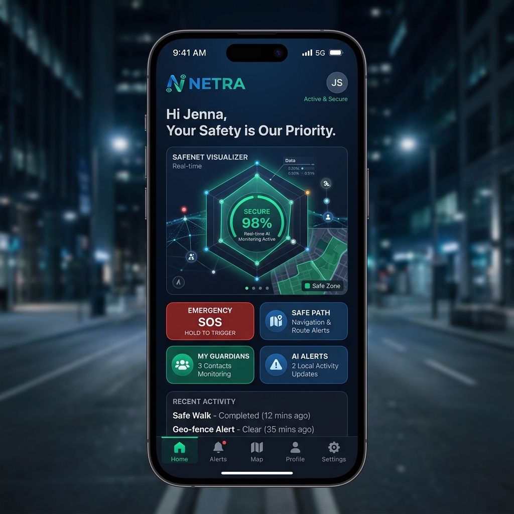 NETRA Mobile App Mockup